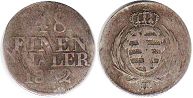 монета Саксония 1/48 талера 1812