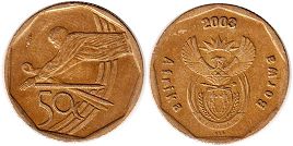 монета ЮАР 50 центов 2003 Крикет