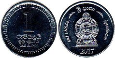 монета Цейлон 1 рупия 2017