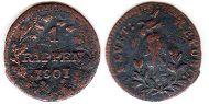 монета Швейцария 1 раппен 1801