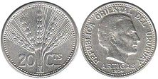 монета Уругвай 20 сентесимо 1954