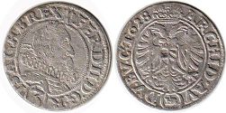 монета Австрия 3 крейцера 1628