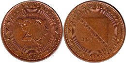 монета Босния и Герцеговина 20 фенингов 2017