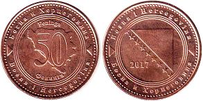 монета Босния и Герцеговина 50 фенингов 2017