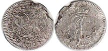 монета Курляндия 1 грош 1763