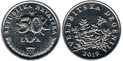 монета Хорватия 50 лип 2019