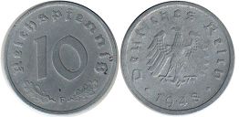 монета фашистская Германия 10 пфеннигов 1948