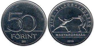 монета Венгрия 50 форинтов 2019