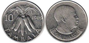 монета Малави 10 тамбала 1989