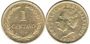 монета Сальвадор 1 сентаво 1976