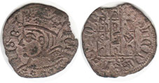 монета Кастилия и Леон корнадо 1379-1390