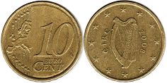 монета Ирландия 10 евро центов 2008
