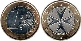монета Мальта 1 евро 2019