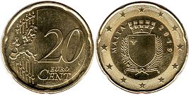 монета Мальта 20 евро центов 2019