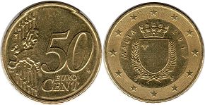 монета Мальта 50 евро центов 2017