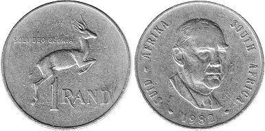 монета ЮАР 1 рэнд 1982