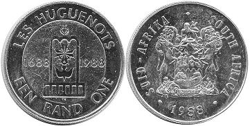 монета ЮАР 1 рэнд 1988