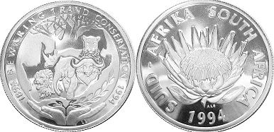 монета ЮАР 1 рэнд 1994