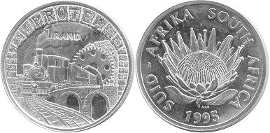 монета ЮАР 1 рэнд 1995