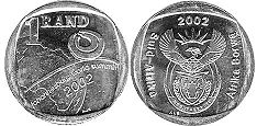 монета ЮАР 1 рэнд 2002