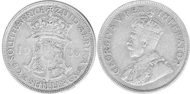 монета Южная Африка 2,5 шиллинга 1926