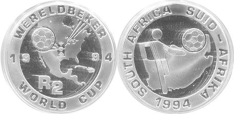 монета ЮАР 2 рэнда 1994