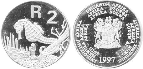 монета ЮАР 2 рэнда 1997