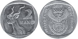 монета ЮАР 2 рэнда 2006