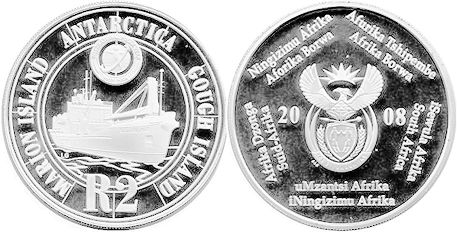 монета ЮАР 2 рэнда 2008