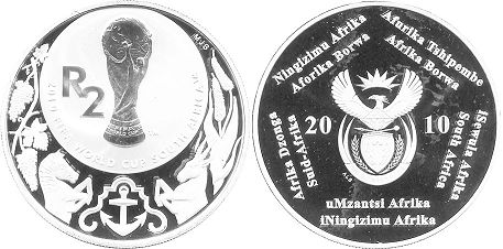 монета ЮАР 2 рэнда 2010