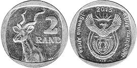 монета ЮАР 2 рэнда 2015