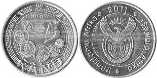 монета ЮАР 5 рэндов 2011