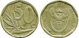 монета ЮАР 50 центов 2013