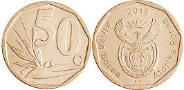 монета ЮАР 50 центов 2015