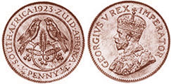 монета Южная Африка 1 фартинг1923