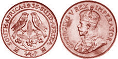 монета Южная Африка 1 фартинг1935