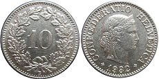 монета Швейцария 10 раппенов 1932