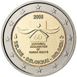 монета 2 евро 2008 Бельгия