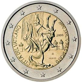 монета 2 евро 2008 Vatican