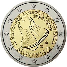 монета 2 евро 2009 sk