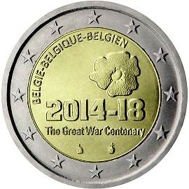монета 2 евро 2014 Бельгия монета 2 евро 2014 Бельгия