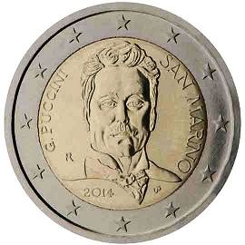монета 2 евро 2014 San_Marino_Puccini монета 2 евро 2014 San_Marino_Puccini
