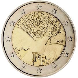 монета 2 евро 2015 France_peace монета 2 евро 2015 France_peace