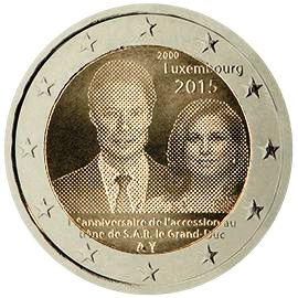 монета 2 евро 2015 Luxembourg_15_anniversary монета 2 евро 2015 Luxembourg_15_anniversary