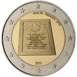 монета 2 евро 2015 Malta_Republic1974 монета 2 евро 2015 Malta_Republic1974