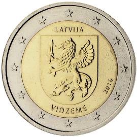 монета 2 евро 2016 latvia_vidzeme монета 2 евро 2016 latvia_vidzeme