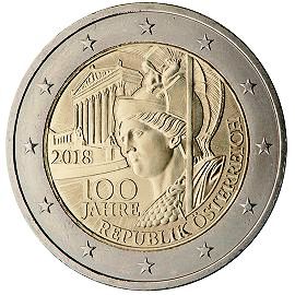 монета 2 евро 2017 Австрия_100years монета 2 евро 2017 Австрия_100years