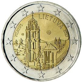 монета 2 евро 2017 Lithuania_Vilnius монета 2 евро 2017 Lithuania_Vilnius