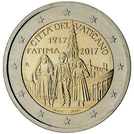 монета 2 евро 2017 Vatican_Fatima монета 2 евро 2017 Vatican_Fatima