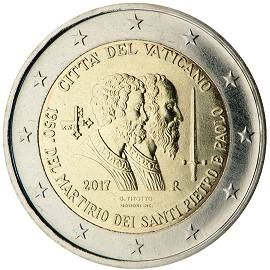 монета 2 евро 2017 Vatican_Saint_Peter_Saint_Paul монета 2 евро 2017 Vatican_Saint_Peter_Saint_Paul